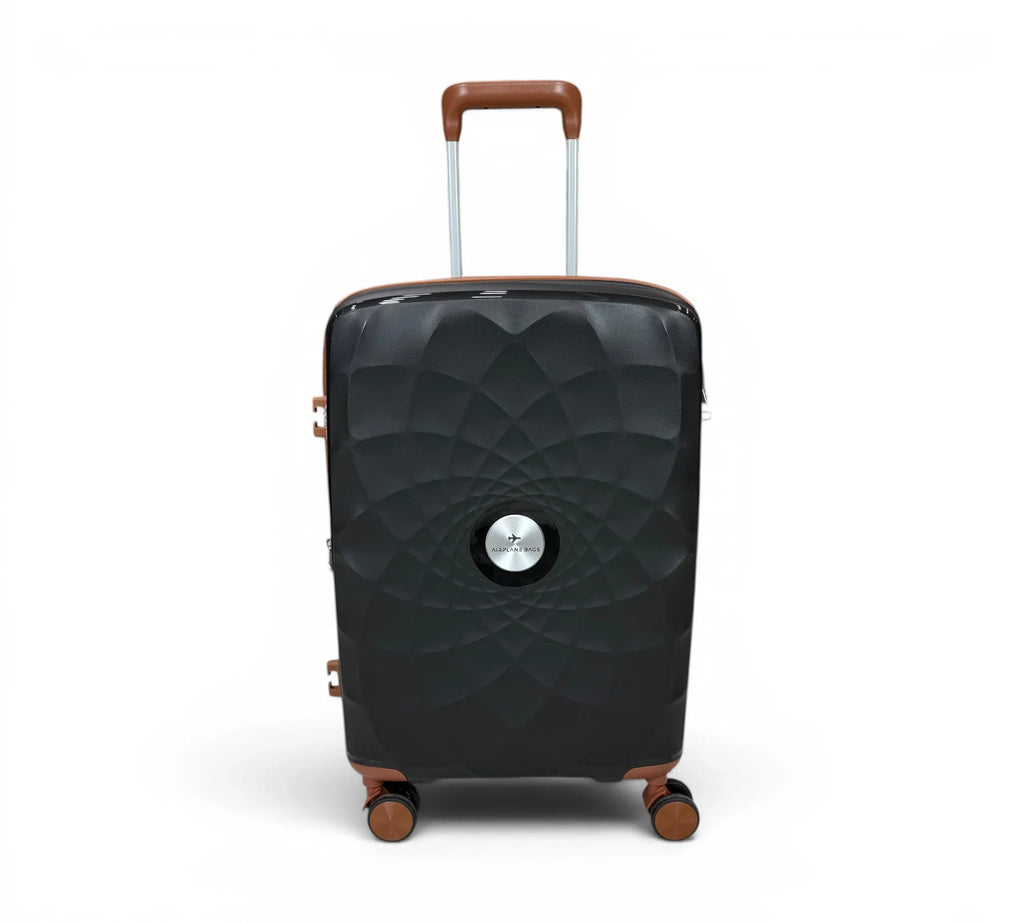 Airplane Premium Travel , Set 3 Bags ( Black*Brown  ) 22 , 26, 30 inch