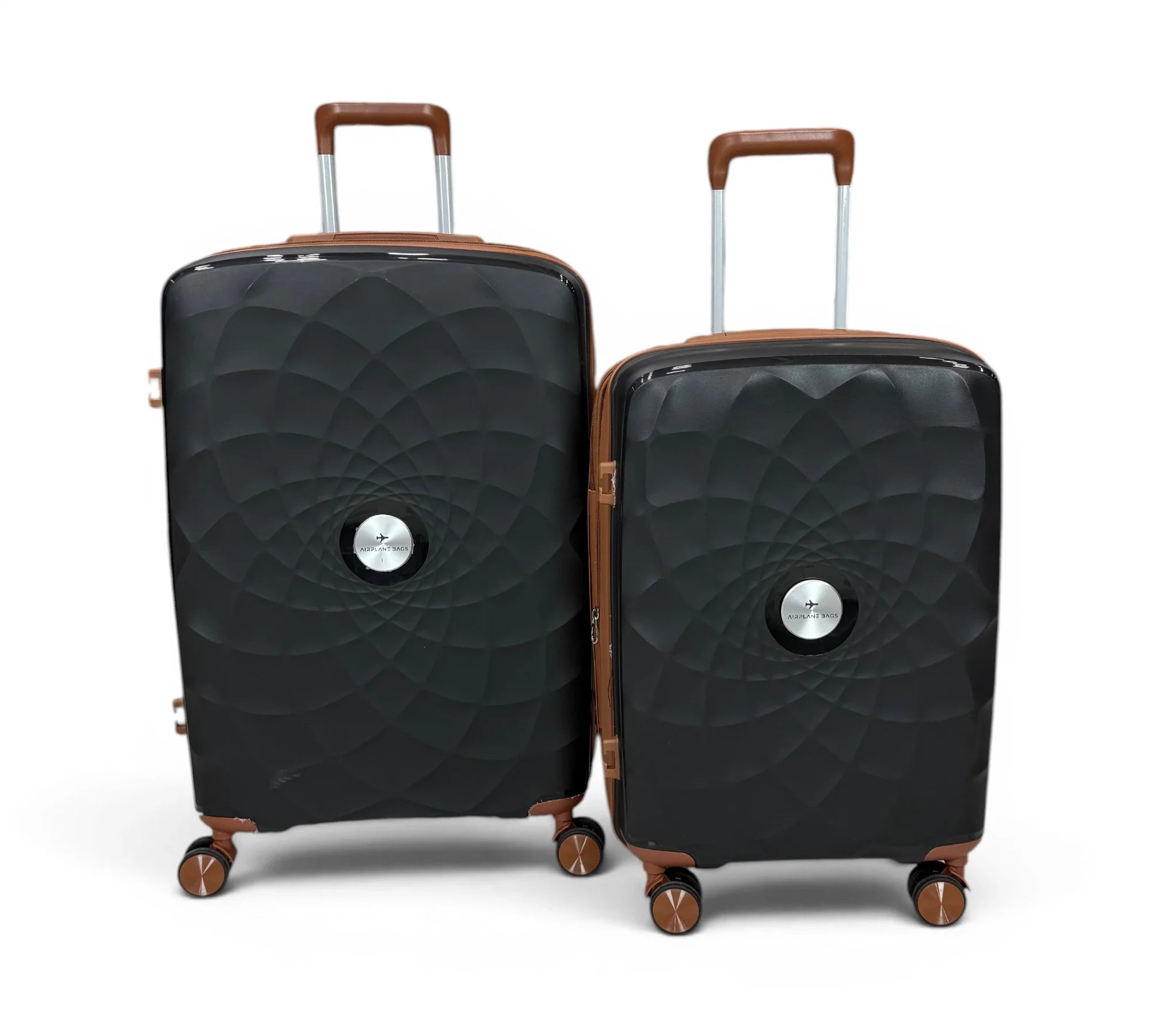 Airplane Premium Travel , Set 3 Bags ( Black*Brown  ) 22 , 26, 30 inch