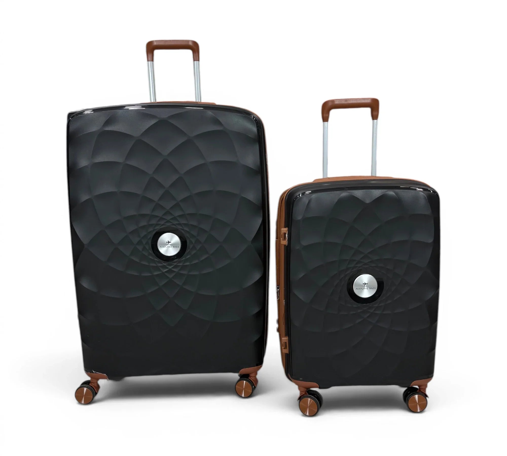 Airplane Premium Travel , Set 3 Bags ( Black*Brown  ) 22 , 26, 30 inch