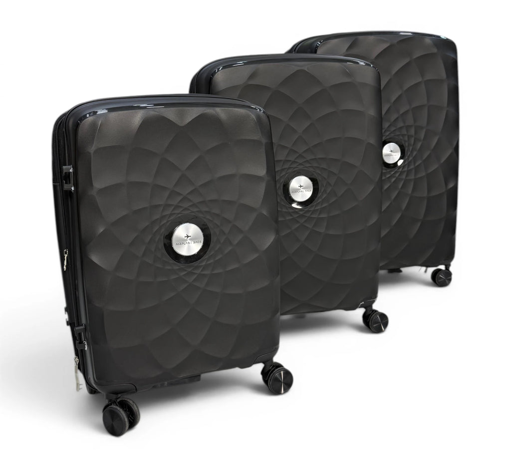 Airplane Premium Travel , Set 3 Bags ( Black ) 22 , 26, 30 inch