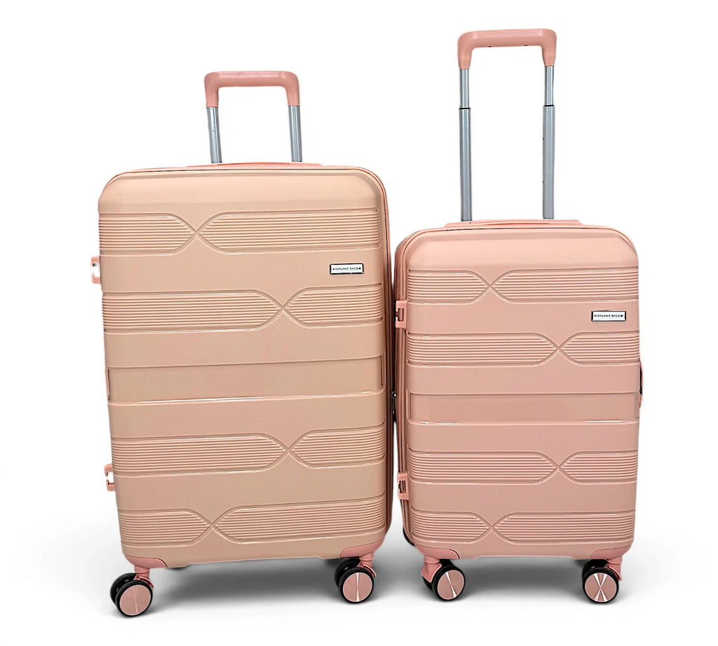 Airplane Elite Travel Bags – 3 Piece Set ( PInk ) 20 , 24, 28 inch