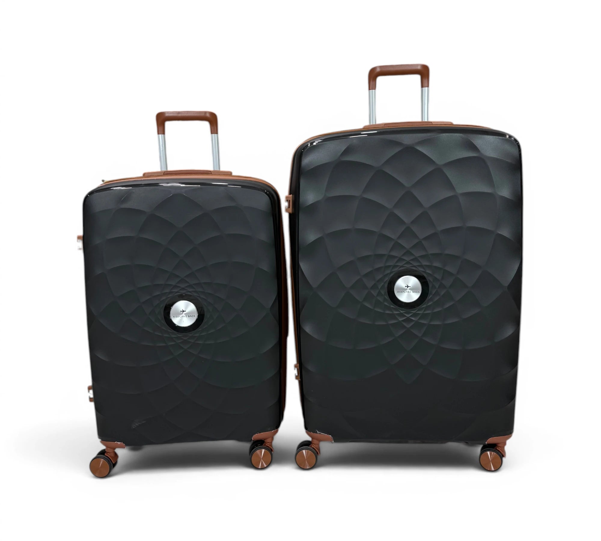 Airplane Premium Travel , Set 3 Bags ( Black*Brown ) 22 , 26, 30 inch