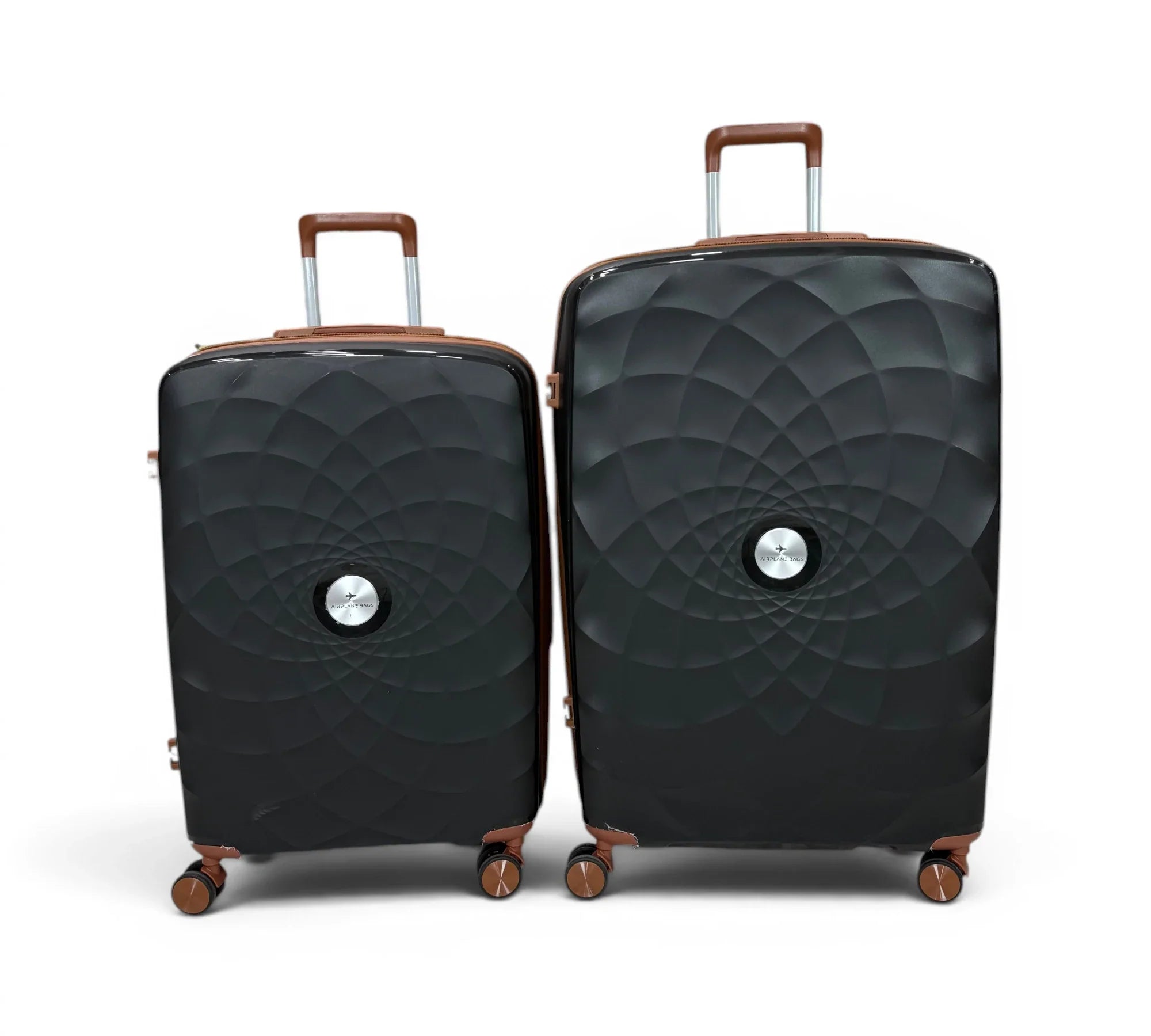 Airplane Premium Travel , Set 3 Bags ( Black*Brown  ) 22 , 26, 30 inch