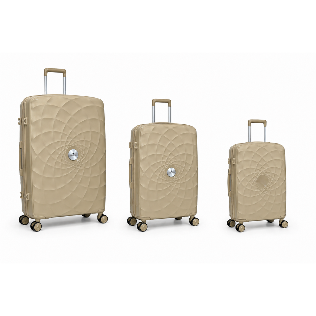 Airplane Premium Travel , Set 3 Bags ( Beige ) 22 , 26, 30 inch