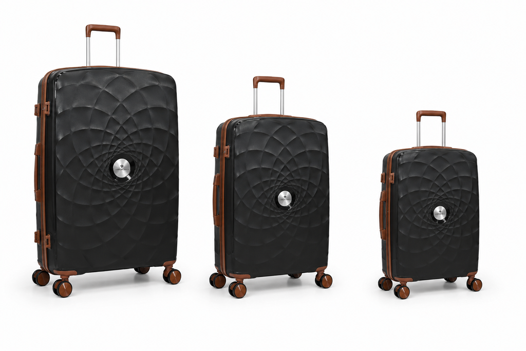 Airplane Premium Travel , Set 3 Bags ( Black*Brown ) 22 , 26, 30 inch