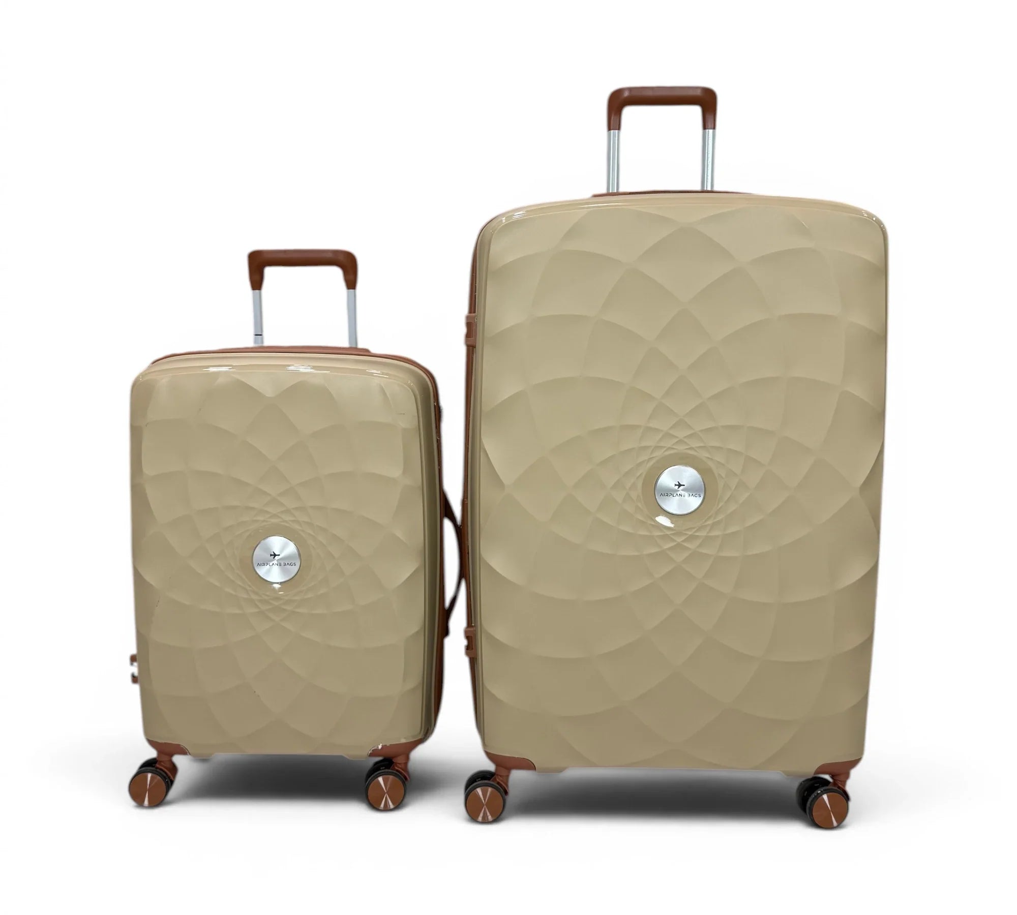 Airplane Premium Travel , Set 3 Bags ( Beige*coffee  ) 22 , 26, 30 inch