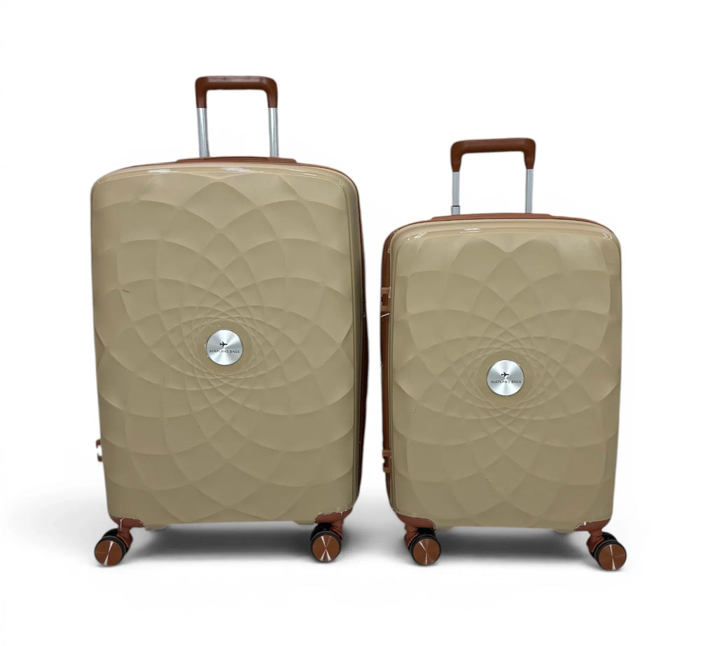 Airplane Premium Travel , Set 3 Bags ( Beige*coffee  ) 22 , 26, 30 inch