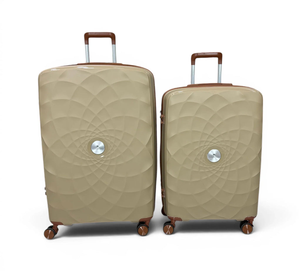 Airplane Premium Travel , Set 3 Bags ( Beige*coffee  ) 22 , 26, 30 inch