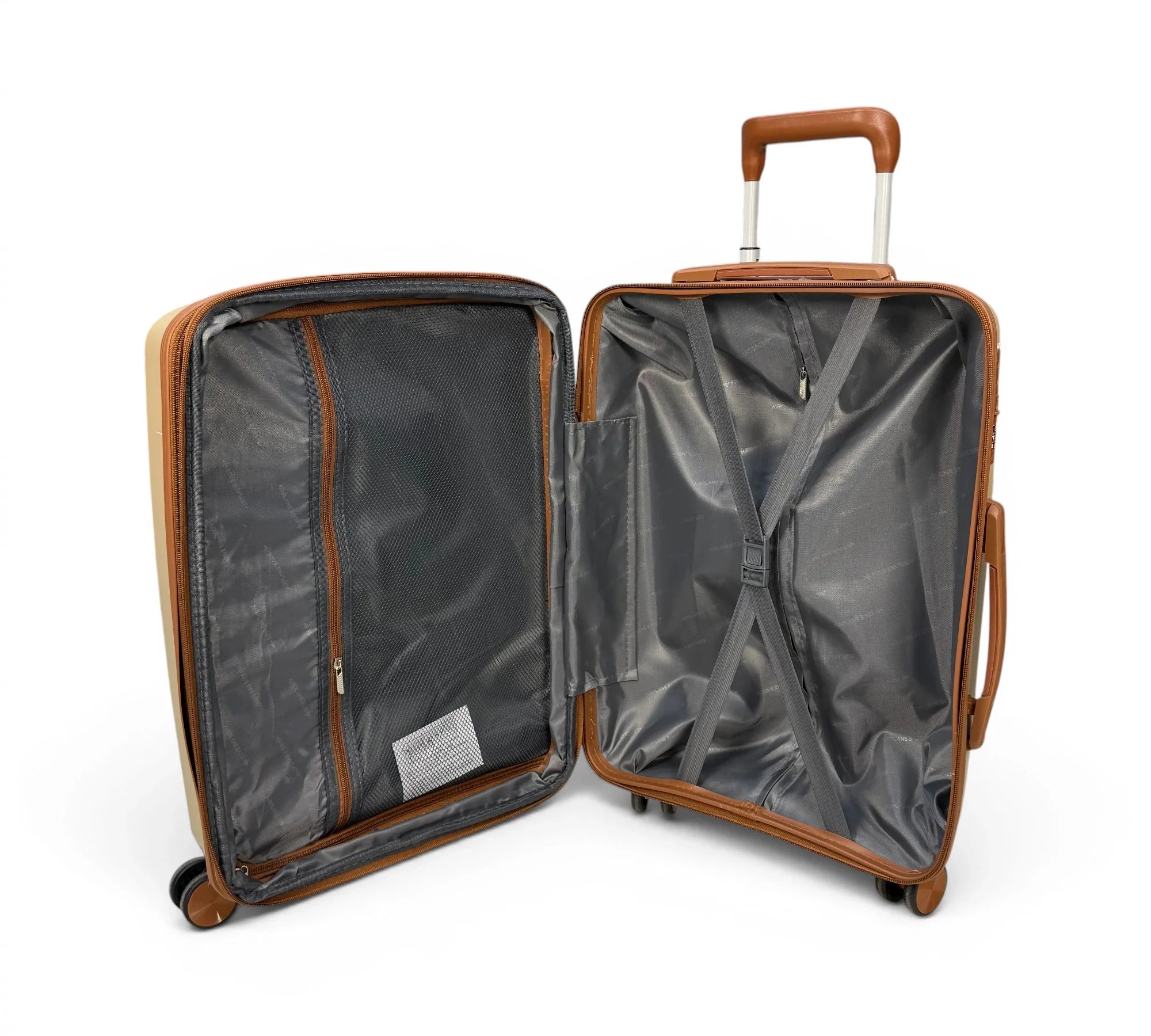 Airplane Premium Travel , Set 3 Bags ( Beige*coffee  ) 22 , 26, 30 inch